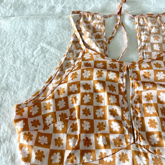 Altar'd State Floral Checkered Crop Top - Picture 3 of 8